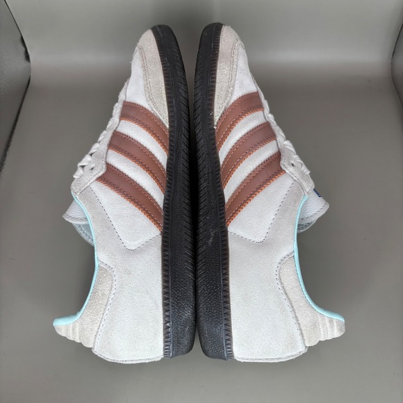 Adidas Samba Classic White Brown Stripe Men's Sneakers Size 7 - Picture 5 of 8